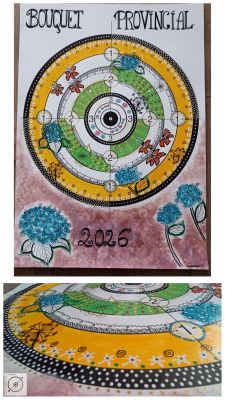 bouquet d'hortensia et Zentangle